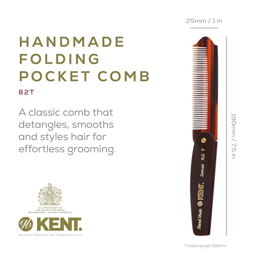Kent 82T Handmade Folding Pocket Comb for Men