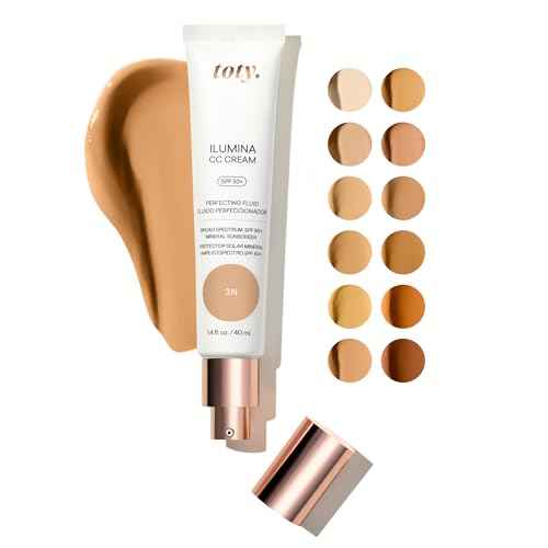 Toty by Sofia Vergara - lumina CC Cream SPF 50+, 100% Mineral Color Correcting Cream - Medium Coverage Foundation & Broad Spectrum Sunscreen for Face - Non Comedogenic - 3N MEDIUM BEIGE