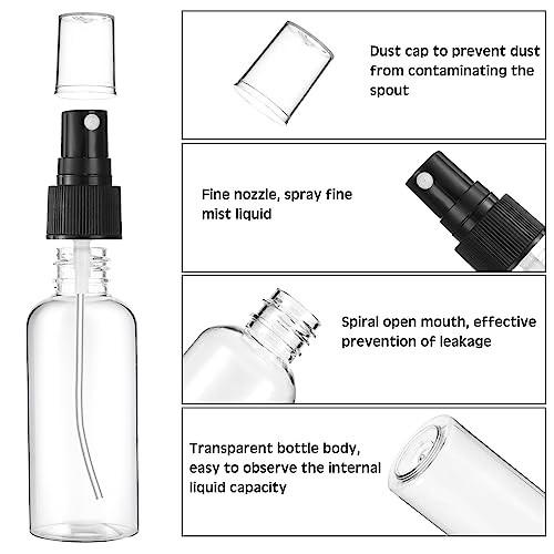 Kigley 100 Pcs Small Spray Bottle Bulk 4 oz Plastic Empty Mist Spray Bottles for Essential Oils Fine Mist Sprayer Reusable Refillable Portable Travel Containers for Perfume Cleaning Samples(Clear)