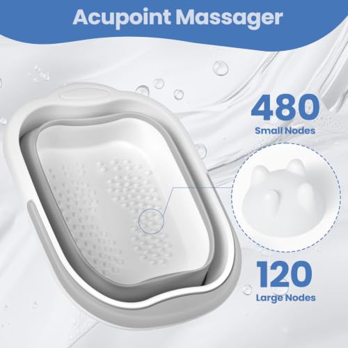 Collapsible Foot Soaking Tub with Massage Points - Portable Spa Basin