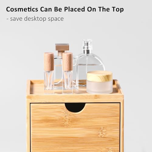 Bamboo Facial Towel Holder with Drawer - Eco-Friendly Bathroom Storage Box