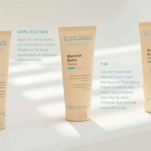 Schrammek Blemish Balm Honey (1.4 fl oz) - Covering Care for Irritated, Reddened & Impure Skin - BB Cream - Tinted Face Moisturizer - Skin Care - Dr