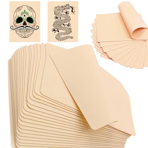 15pcs Tattoo Fake Skins - Yugui Practice Skin for Microblading Tattoo Training & Supplies (7.4"x5.6", 1.3mm Thick) Realistic Texture Beginner-Friendly Double Sides for Artists & Kits