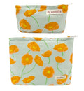 Getgto 2 Pcs Makeup Bags - Large Floral Cosmetic Organizer Set