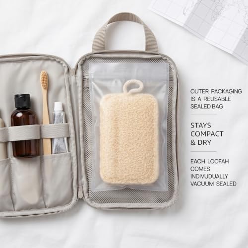 Natural Loofah Sponge 2 Pack - Exfoliating Body Scrubber