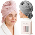 ROLSHOL Hair Towel Wrap 2 Pack - 32x11 Microfiber, Curly Hair
