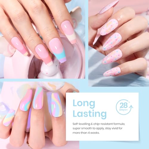 Beetles Dreamy Town Pastel Gel Nail Polish Set - 20 Colors, 23 Pcs Spring Macaron Kit