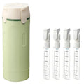 EdenEcho 4-in-1 Travel Dispenser Set - Green, Leak-Proof 30ML Bottles with Stickers