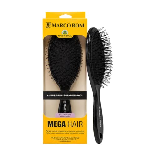 Marco Boni Onyx Black Hair Extension Detangling Brush for Tape-In, Keratin, Weft & Microlink Extensions