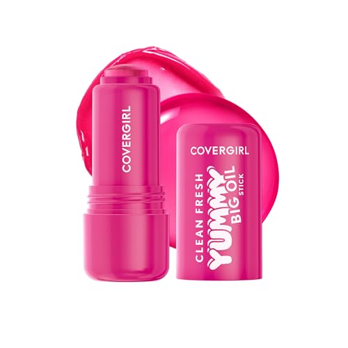 COVERGIRL Clean Fresh Yummy Big Oil Lip Oil Sheer Pink Fuchsia 0.28oz - Juiced In Time