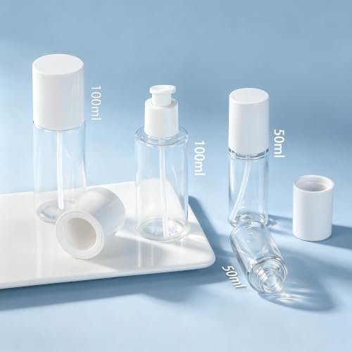 KREMORV 1.6oz Travel Pump Bottles 2-Pack for Lotion & Essential Oils