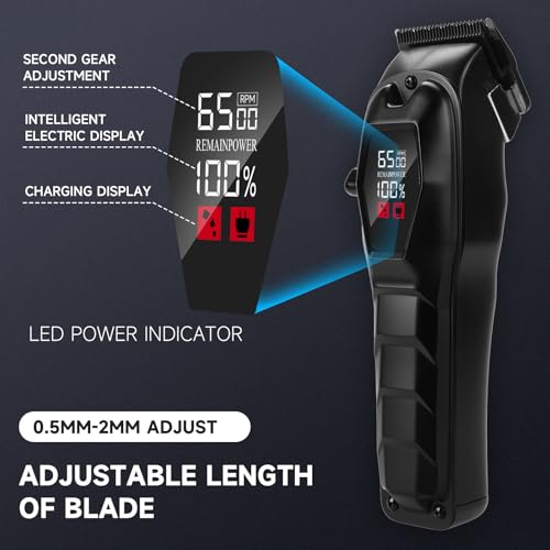 Hair Clippers for Men Professional Hair Trimmer Cordless Rechargeable Powerful Beard Trimmer Hair Cutting Grooming Tool
