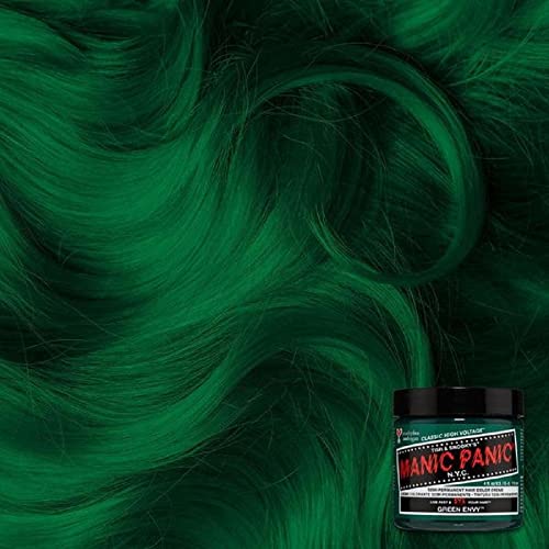MANIC PANIC Classic Green Envy Semi Permanent Hair Color - Emerald Green Hair Dye for Women & Men That Lasts 4-6 Weeks - Vegan, Ammonia & Cruelty-Free - Create & Mix Custom Shades (4oz)