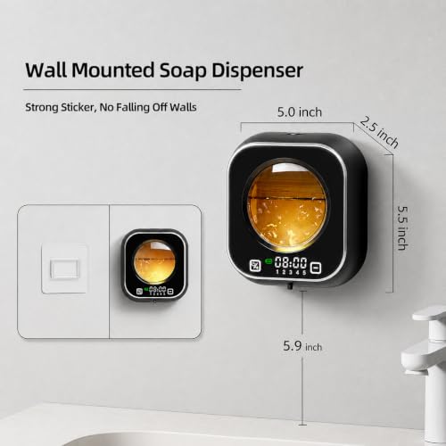 Wall Mounted Touchless Soap Dispenser with LED Clock - 320ML