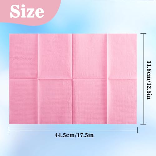 MAQIHAN 75pcs Pink Disposable Dental Bibs for Dentist, Nail & Tattoo Salons