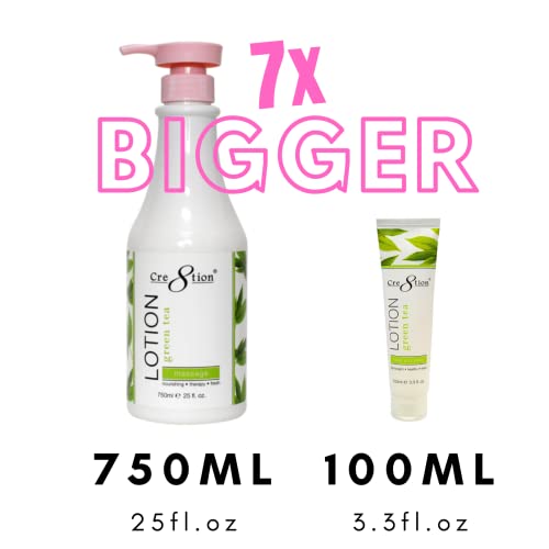 Cre8tion Spa Hand & Body Lotion Nourishing Skin Lotion Moisturizer From Dryness and Flaking 750ml / 25 fl oz (Green Tea)