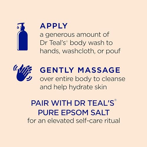 Dr Teal's Body Wash with Pure Epsom Salt, Glow & Radiance with Vitamin C & Citrus Essential Oils, 24oz (Pack of 2) (Packaging May Vary)