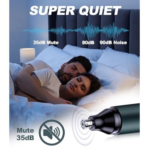 BUV Nose Hair Trimmer for Men with LED Display- 2026 Professional Painless Ear Hair Trimmers for Women, USB Rechargeable Nose Hair Trimmer Clipper ? 14,000 RPM IPX7 Waterproof Dual Edge Blades, Blue