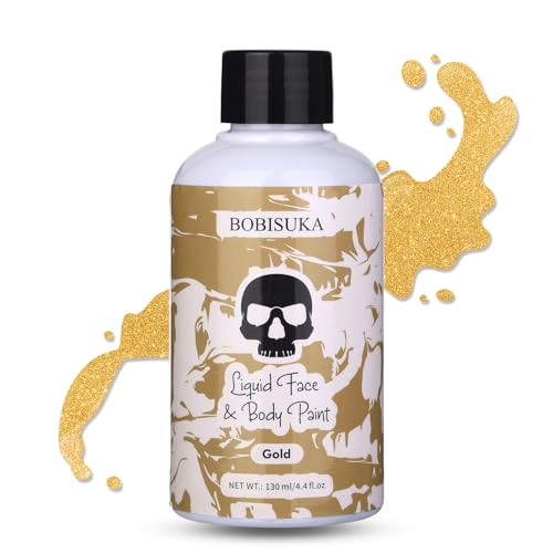 BOBISUKA Gold Face Body Paint Liquid - 130ml Fast Drying