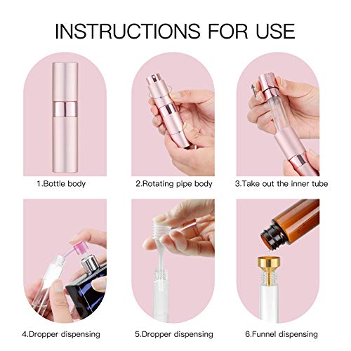 Tekson 8ml Travel Perfume Atomizer Refillable Black