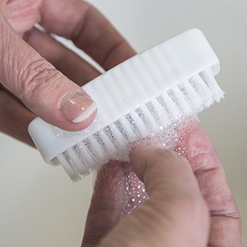 Dual Sided Hand & Nail Brush - White, 3.5 Inches, BPA-Free, Kitchen & Personal Care