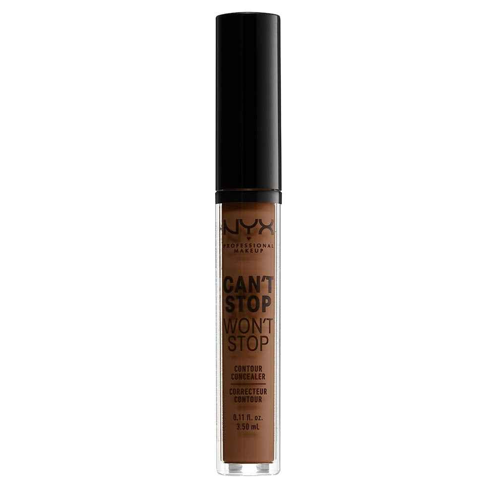 NYX PROFESSIONAL MAKEUP Can't Stop Won't Stop Contour Concealer, 24h Full Coverage Matte Finish - Mocha (Pack of 4)