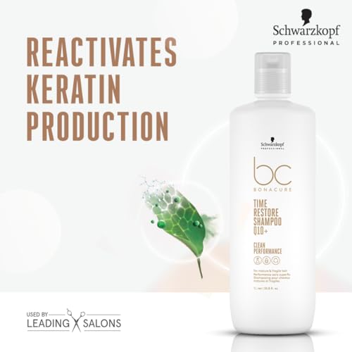 Schwarzkopf BC Bonacure Time Restore Micellar Shampoo Q10+, 33.8 Ounce | 1L
