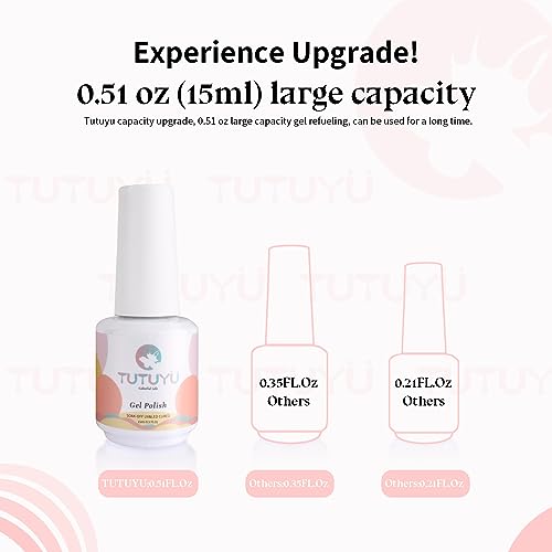 TUTUYU Pastel Blue Gel Nail Polish,Macaron Blue Gel Polish for DIY Nail Art and Manicure Salon, 0.51 Fl Oz Light Blue UV/LED Soak off Gel Polish - GP0020