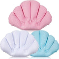 3-Pack Inflatable Bath Pillow with Suction Cups, Terry Cloth