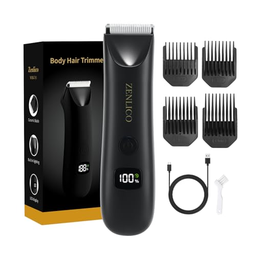 Men's Body Hair Trimmer with Ceramic Blades & LED Display