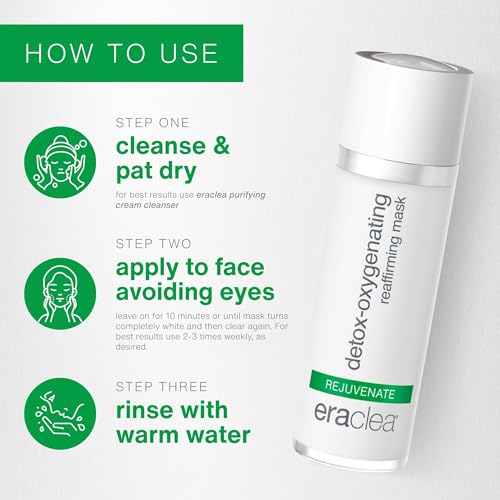 eraclea Detox-Oxygenating Reaffirming Mask with Hyaluronic Acid - Hydrates Skin & Cleanses Pores, Anti-Aging Facial Mask for All Skin Types (1 fl oz)