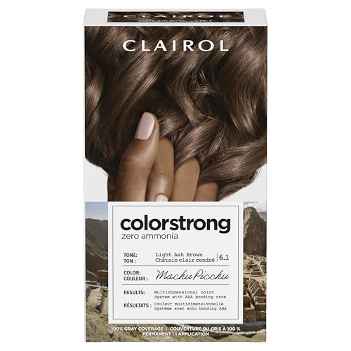 Clairol ColorStrong Permanent Hair Dye 6.1 Light Ash Brown Ammonia-Free 6.6 Oz