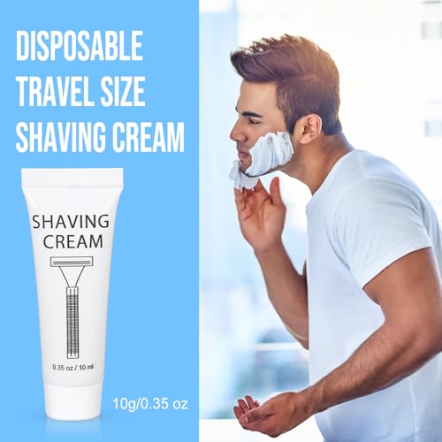 Pack of 20 Disposable Shaving Cream Bulk, Individually Wrapped, 10g/0.35 oz, Travel Size Hotel Toiletries Amenities