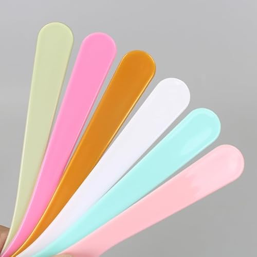30 Pack Cosmetic Spatula for Makeup Face Mask, Plastic Spoon Disposable Beauty Tools, 6.1"x 1.57", 6 Color, Multipurpose DIY Mixing, Skincare, Sampling, Waxing, Handmade Facial Mask Cream