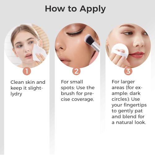 Colored Clay Under Eye Concealer with Brush Full Coverage