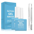 Magic Gel Nail Polish Remover Set (2 Pack) with Cuticle Pusher & Scraper