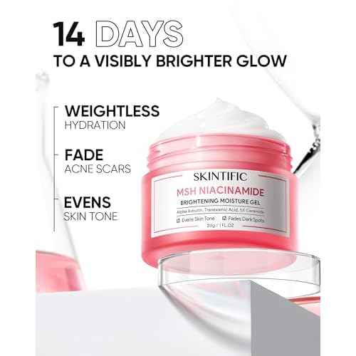 MSH Niacinamide Brightening Cream,Fades Dark Spots, Evens Skin Tone, Tranexamic Acid, ¥á-Arbutin, 5X Ceramides, Centella Asiatica, Suitable for Oil skin, 1fl.oz / 30g