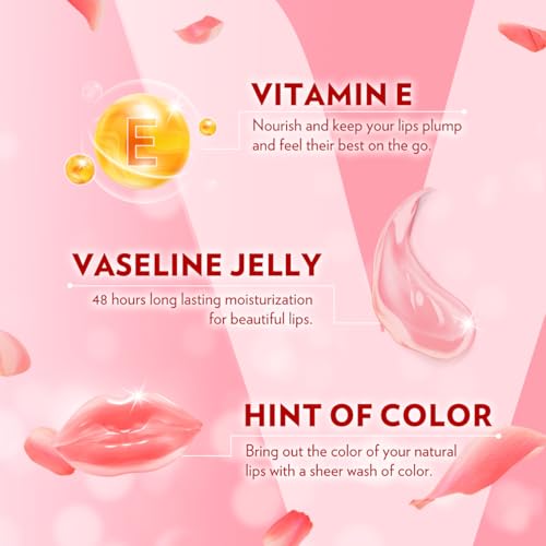 Vaseline Lip Therapy Care Rosy, Fast-Acting Nourishment, Ideal for Chapped, Dry, Cracked, or Damaged Lips, Lip Balm, 3-Pack of 2, 0.16 Oz Each, 6 Lip Balms