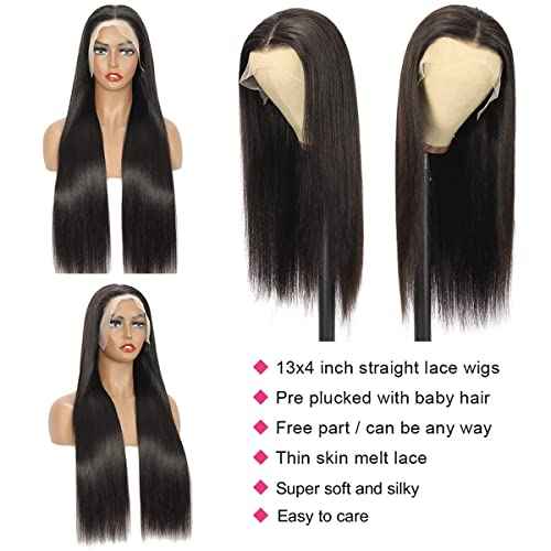Miss Flower Lace Front Wigs Pre Plucked HD Transparent 13x4 Lace Frontal Wigs Straight Brazilian Virgin Human Hair Wigs For Black Women