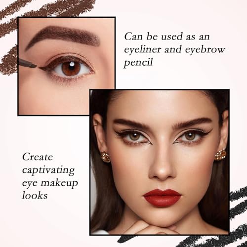 Waterproof Eyeliner Pencil 2-Pack with Brush - Black & Brown