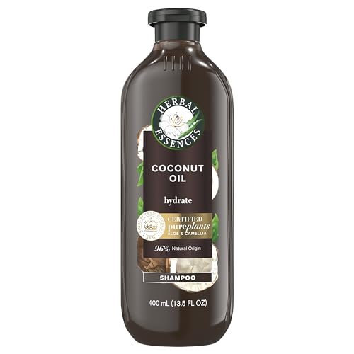 Herbal Essences Coconut Oil Hydrating Shampoo, 13.5 Fl Oz, with Certified Camellia Oil and Aloe Vera, For All Hair Types, Especially Dry Hair