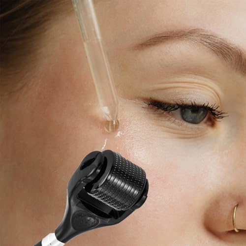 5 in 1 Derma Roller Kit with 0.3mm Microneedle Roller & Ice Roller for Face & Body/Beard & Hair, At-Home Beauty Tool Set