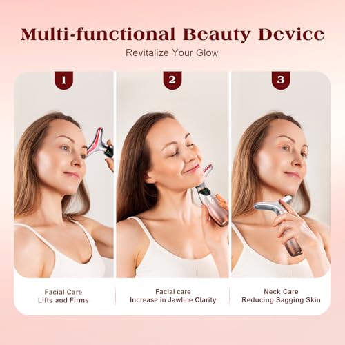 Pedete Facial Massager with 7 Color Red Light Therapy & Heating