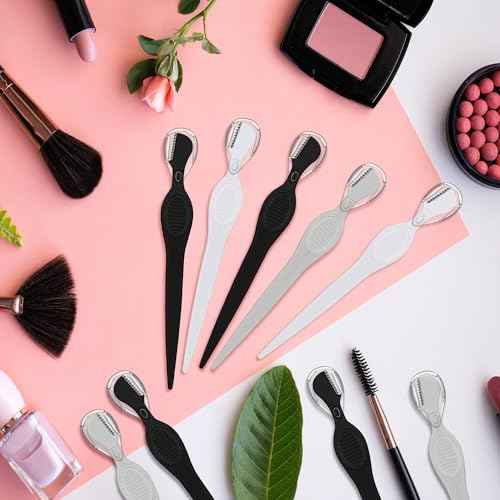 Mudder 28 Pcs Eyebrow Razor Knife Shaver Trimmer Shaver Multipurpose Exfoliating Tool Facial Hair Removal for Women Valentine Gift(Black,White,Gray)