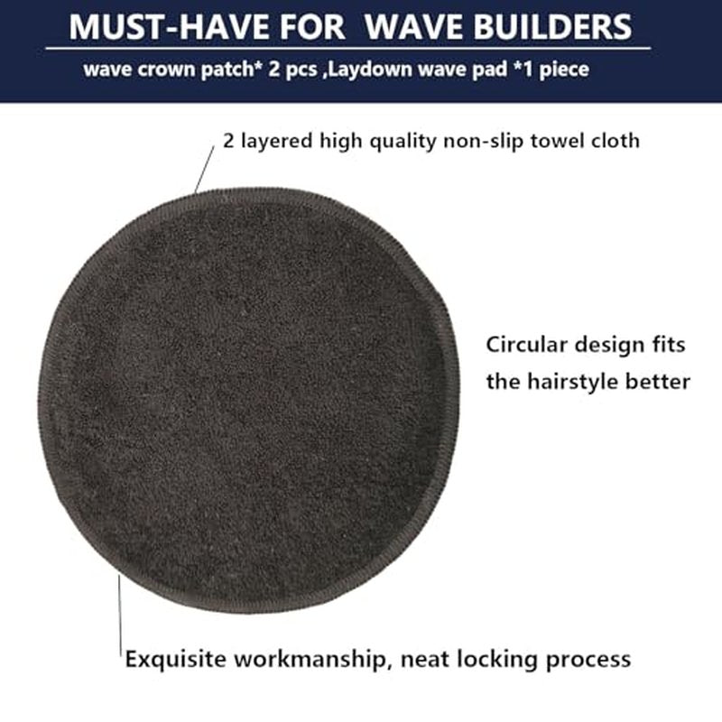 360 Wave Crown Patch & Laydown Pad Set for Black Men