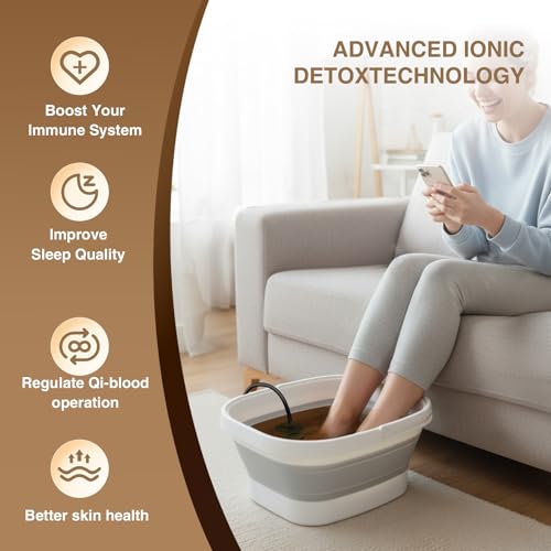 Olixie Ionic Foot Bath Detox Machine with 80 Liners & Sea Salt