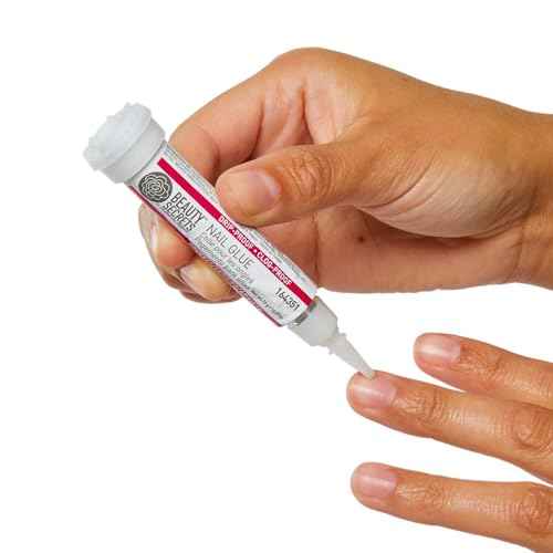 Beauty Secrets Drip & Clog Proof Nail Glue (1 Pack) Bundled with Zebra Cushion Nail File Medium Coarse 180/100 Grit by Beauty Secrets