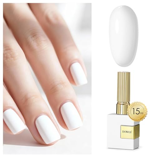 Dowos White 15ml Gel Polish Pure Sheer Same Color Same Bottle – Soak Off Manicure