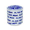 Fitlyiee 5-Tier Round Porcelain Watercolor Palette Tray with Flower Design