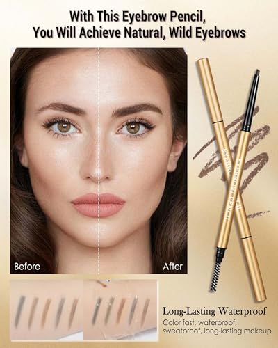 Eyebrow Pencil 12-Pack Retractable Ultra-Fine Waterproof
